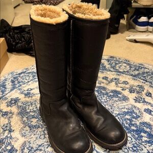 UGG Black Winter Boots with Cream Lining